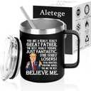 Aletege Funny Gifts for Father, You're a Great Father Mug, Fathers Day Birthday Gifts for Dad from Daughter Son, 12 OZ Black
