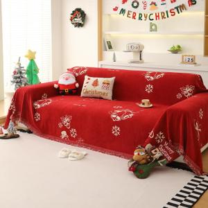 Couch Cover for Loveseat Covers Reversible, Christmas Bells Couch Slipcover with Tassel for Holidays,Living Room (71"x 102")