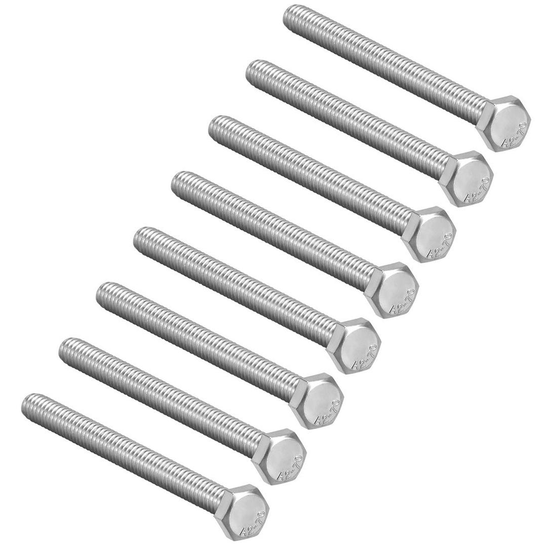 uxcell M8x120mm Hex Bolts 304 Stainless Steel Hexagon Screw Bolt 8pcs