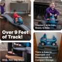 Step2 Up & Down Roller Coaster Kids Ride On Toy, Push Car, Indoor/Outdoor Playset, Made of Durable Plastic, Max Weight 50 lbs., for Toddlers 2-5 Years Old, Gray & Blue, Medium