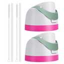 PHULWEL 2 Pack Replacement Lid for Owala Freesip Water Bottle, Compatible with Owala Lid and Cap 16oz 24oz 32oz 40oz, Cup with Straw Brush, for Owala Accessories Leak-Proof,BPA-Free（Grayish）