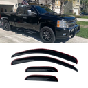 Side Window Wind Deflector, 4pcs in-Channel Rain Guards Set, Window Visor fit for 2007-2013 Chevy Silverado/GMC Sierra 1500,2007-2014 2500HD/3500HD with Extended Cab 194040