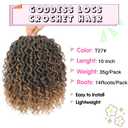 Fulcrum Goddess Locs Crochet Hair 10 Inch, 8 Packs New Faux Locs Crochet Hair for Black Women, Crochet locs with Curly Ends (10Inch (Pack of 8), T27#)