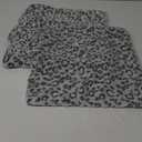 FY FIBER HOUSE Leopard Throw Pillow Cover 18 x 18 Inch Flannel Fleece Animal Print Pillow Covers for Couch Decorative Set of 2, Grey