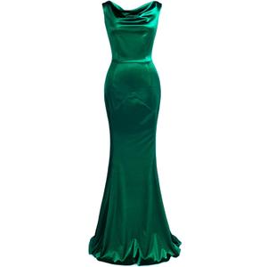 MUXXN Women's 30s Brief Elegant Mermaid Sleeveless Gowns Formal Evening Dress (Large, Green)