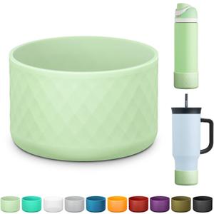 Silicone Boot for Owala Water Bottle 24 oz 32 oz 40 oz, Anti-Slip Protective Sleeve for FreeSip/Twist/Flip Stainless Steel Water Bottles Accessories (light green)