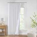 WEST LAKE 90 Inches Long Bailey Pinch Pleated Full Blackout Curtains with Liners, White 100 Room Darkening Pinch Pleat Drape for Bedroom Living Room, Thermal Insulated Window Treatment,60"W x 90"L, 1 Panel
