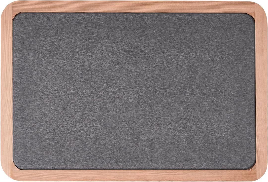 bingaai Cedar Wood & Stone Bath Mat, Non-Slip Diatomaceous Earth Bath Mat, Super Absorbent Diatomite Bath Mat, Quick-Drying Bathroom Stone Mat, Style & Practicality Bathroom Floor Mat 26"