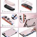 Switch 2 Cover Case&Screen Protector, FYOUNG Dockable Shell for Nintendo 2 | Cute Case, 9H Tempered Glass, Thump Grip, Switch 2 PC Hard Protective Case, Split Design, Precise Cutouts, Slim Shockproof