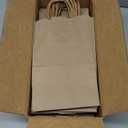 METRONIC Paper Gift Bags 5.25x3.75x8 50Pcs, Christmas Gift Wrap Bags with Handles, Brown Kraft Paper Bag for Small Business, Bulk Party Favors Bag for Birthday, Shopping, Retail, Made in USA