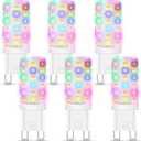 G9 Smart Bulb, Standard Size WiFi LED Light, 2W 200LM, RGB + Warm to Cool White (2700K-6500K), Compatible with Alexa & Google Assistant, Dimmable App Control, No Hub Required, 6-Pack (Multi-colored)