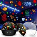 Super Hero Night Light for Boys | Spiderman Night Light and Star Projector 2-in-1 | Avengers Light Projector for Kids Bedroom Decor | Superhero Toys Gifts for Boys 4-6 (Black)