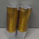I00000 50 Pack 12 oz Gold Plastic Cups, Gold Rimmed Disposable Cups, Disposable Plastic Wine Glasses Cocktail Glasses Heavy Duty Cup with Golden Rim, 12 Ounce Tumblers for Party & Wedding