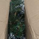 National Tree Company Pre-Lit Artificial Christmas Wreath, Green, Glittery Pine, White Lights, Decorated with Pine Cones, Frosted Branches, Christmas Collection, 24 Inches