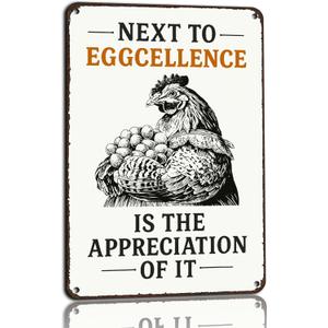 2 x 8x12 Inch Aluminum Chicken Coop Signs - Funny Outdoor Chicken Signs for Coop, Farmhouse Kitchen Decor, Vintage Wall Decor, Funny Gifts for Chicken Owners, Home & Kitchen Decor Accessories