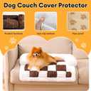 FUNNY FUZZY Pet Couch Covers for Sofa, Dog Couch Bed for Furniture Protector, Pet Bed Mat, Couch Cover for Dogs Washable with Non Slip, Small, Brown (27.5"L x 25.5"W x 5.6"Th)