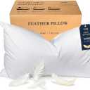 BHZ King Pillow Feather Down Hotel My King Pillow Bed Goose Pillows Alternative Luxury Pillows for Sleeping Side and Back Sleepers Soft Support Gifts White (King (Pack of 1))