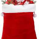 FOIMAS Christmas Santa Sack,43x27 inch Jumbo Velvet Santa Gift Bags with Drawstring Plush Gift Bag for Christmas Gift Wrapping Home Decoration Supply