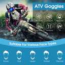 Motorcycle Goggles for Dirt Bike, ATV Motocross, Riding, Ski Helmet - UV400 Dustproof Windproof (Clear+blue)