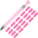 PATIKIL Diamond Art Pen with Wax, Diamond Art Accessories Refillable Wax Pen with 20Pcs Wax for Diamond Art Nail DIY Craft, Pink