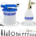 Orion Motor Tech 3L Vacuum Brake Bleeder Kit, Pneumatic Brake Fluid Bleeder Kit with 3.2 qt Brake Fluid Extractor 1L Refilling Bottle 20 Adapters, One Person Brake Bleed Fluid Pump Brake Bleeding Tool