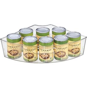 iDesign Clear Plastic 1/4 Wedge Bin for Corner Lazy Susan Cabinet, Kitchen Cabinet Organizer