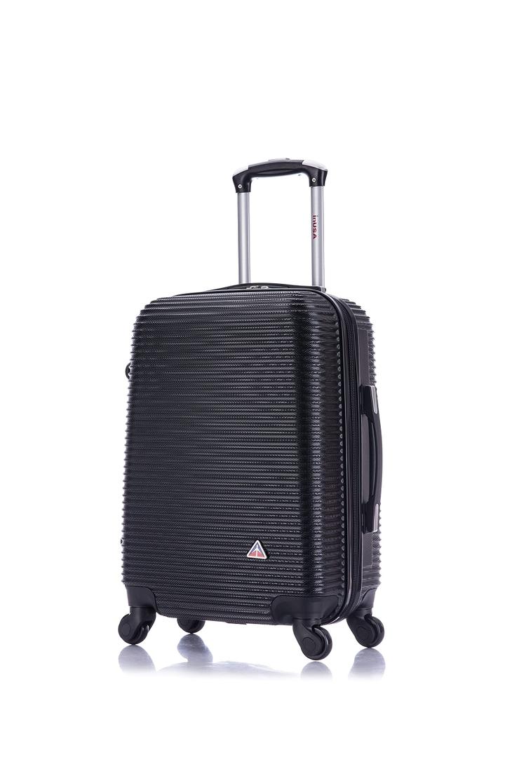 InUSA ROYAL Hardside Luggage Set with Spinner Wheel | Spacious Travel Suitcases with Ergonomic GEL Handle and Studs | (20/28/32) 3 Piece Luggage Set | Black
