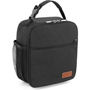 Femuar Lunch Box for Men Women Adults, Small Lunchbox for Work Picnic - Reusable Lunch bag Portable Lunch tote, Black