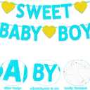 Baby Shower Decorations for Boys, Blue Glitter Sweet Baby Boy Banner, Its a boy Gender Reveal 1st Birthday Party Decorations Supplies