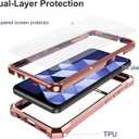 Ailiber for HMD Vibe 4G Clear Case with Screen Protector, [Not Fit HMD Vibe 5G], Dual Layer Shockproof Bumper, Clear Transparent [Anti Yellowing], Slim Scratch-Resistant Cover-Rose Gold