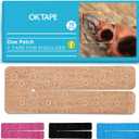 OK TAPE Precut Y-Shape Kinesiology Tape for Shoulder, Knee, Back, 10 Pcs, K Tape Strips, Provide Support & Relieve Discomfort, Water-Resistant Elastic Athletic Tape (3.5" x 10", Beige)