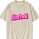 Barbell Vintage Gym Shirt for Women Lightweight Breathable Soft Fabric Workout Fitness Running Hiking Outdoor Activities (S)