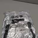 Adult Astronaut Costume Men, Unisex Outer Space Costume Women Spaceman Shiny Space Suit Halloween Costumes Spaceman (Small, Sliver)