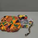 Hicarer 7 Pcs Black History Poncho Costume for Women African American Shawl Accessories Set Kente Jamaican Outfits