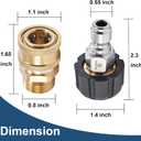 Raincovo Pressure Washer Quick Connect Fittings, M22 14mm to 3/8 Inch Hose Adapter, 4 Pieces