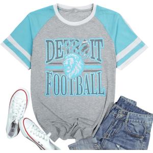 Football Shirt Women Game Day Shirts Football Team Fans Tee Sports Jersey Tops (L)