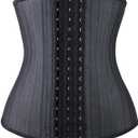 YIANNA Waist Trainer for Women Latex Underbust Waist Cincher Corset Sport Girdle Hourglass Body Shaper (XX-Large, Black (25 Steel Bones))