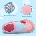 XIHALOOK Water Shoes for Kids Boys Girls Wide Toe Barefoot Quick Dry for Beach Swim Pool Surf Aqua Sports (12.5 Little Kid, Purple Blue Pink)