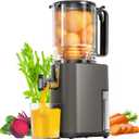 Cold Press Juicer, 5.5inch Wide Feed Chute Juicer Machine, Slow Masticating Juicer for Whole Vegetables & Fruits, Gray
