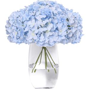 Tifuly Hydrangea Artificial Flowers -12 pcs Realistic Fake Hydrangea Silk Flowers with Stems Faux Hydrangea Flowers Heads for Office Home Party Wedding Centerpiece DIY Floral Decor(Sky Blue)