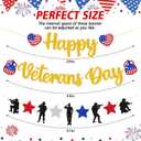 Happy Veterans Day Banner Thank You Veterans Theme Party Decorations America Patriotic Military Army Soldier Heroes Theme Veterans Day Party Supplies Glitter Gold