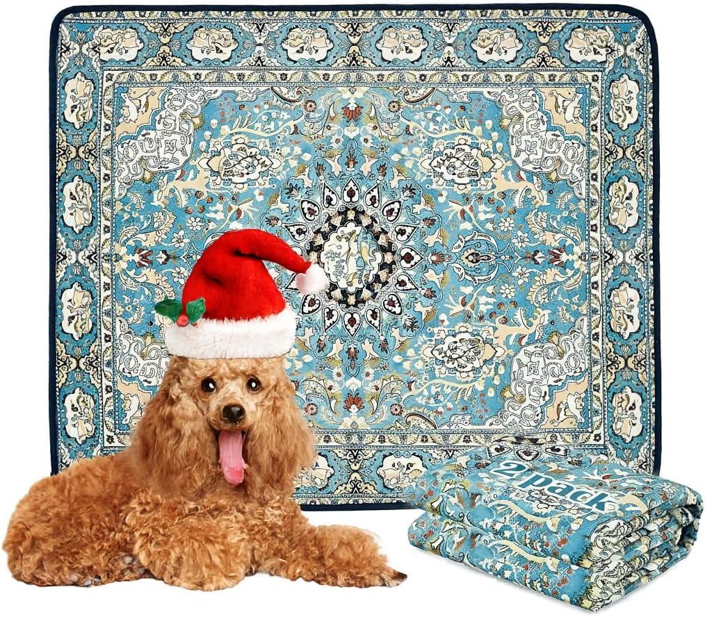 Qeils Washable Pee Pads for Dogs, 2 Pack Reusable Puppy Pads 36"x41" Super Absorbent Leakproof Dog Training Pads, Non-Slip Potty Pads for Floor, Crate, Couch, Whelping Pads Litter Mat Pet Supplies