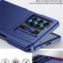 Vizvera for Samsung Galaxy Z Fold 6 Case RFID Wallet with Cards Holder [S Pen Holder] [Camera Cover] Shockproof Silicone Protective Phone Case for Z Fold 6 2024-Blue