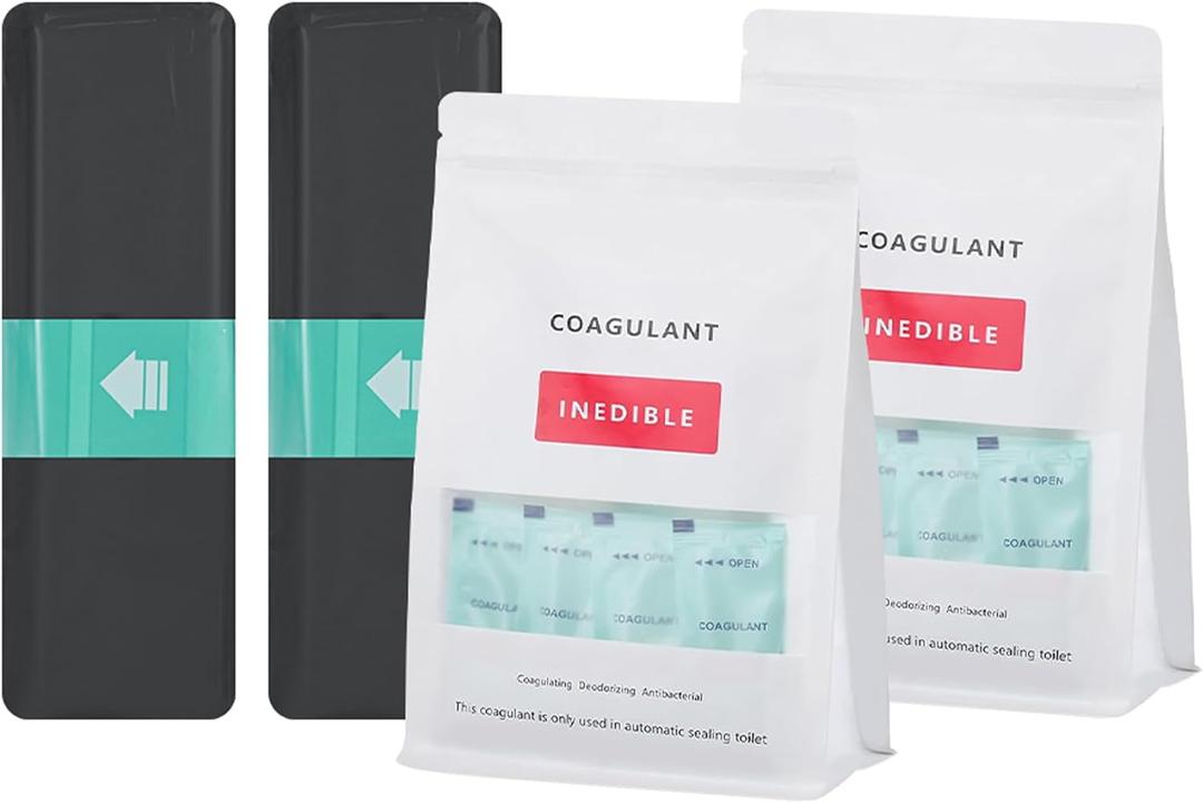 Refill Bags and Coagulant Dry Flush Toilet - 60 Uses