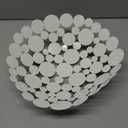 OwnMy Metal Fruit Bowl Basket Creative Table Centerpiece Fruit Stand Decorative Countertop Fruit Holder for Kitchen Counter, Iron Large Fruit Plate Round Storage Tray for Bread Snacks Candy (White)