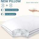 KNX- Soft/Medium Bed Pillows for Side, Back or Stomach Sleepers, 20x30 Queen Size Set of 2, Luxury Hotel Quality Pillow with Hypoallergenic Down Alternative, Machine Washable (Soft - Med/High Loft)