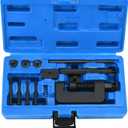 Professional 13-Piece Motorcycle Chain Breaker Tool Kit with 3 Anvils, Steel Pins, Riveter, Carrying Case for Bikes, ATVs