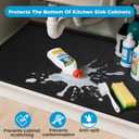 URMONA 34'' x 22'' Waterproof Silicone Under Sink Mat Cabinet and Counter Protector, Shelf Liner for Kitchen and Bathroom, Storage and Organizers, Litter Mat, Pet Cat Puppy EssentialsLight Cream
