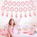 Ballerina Party Decorations Pre-Strung Birthday Banner Table Decor | Ready to use pre-strung banner, no assembly required, ballet themed birthday party supplies, honeycomb centerpieces decor