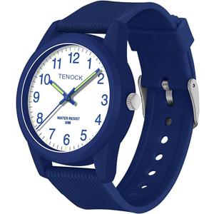 TENOCK Kids Analog Watches for Girls Boys Watches with Soft Band Learning Time 50M Waterproof Children Watch Easy to Read for Ages 412 Kids Gift (Blue)